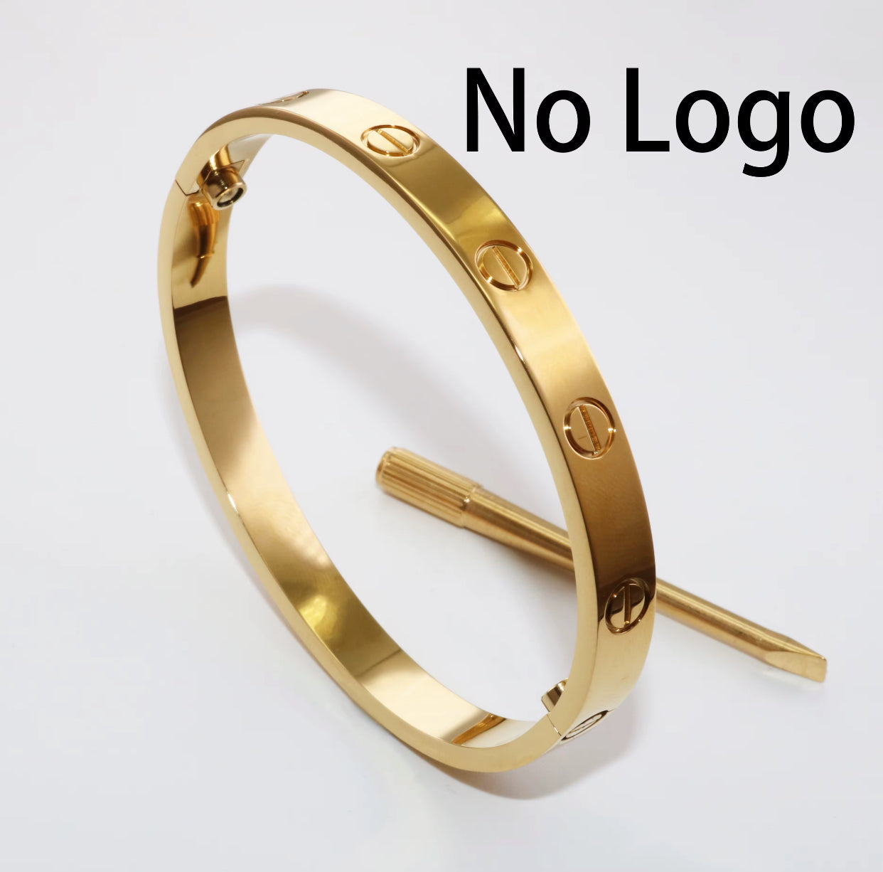 Kika 316L Stainless Steel Bracelets with 18K Gold Plated, Screw Design and Zircons