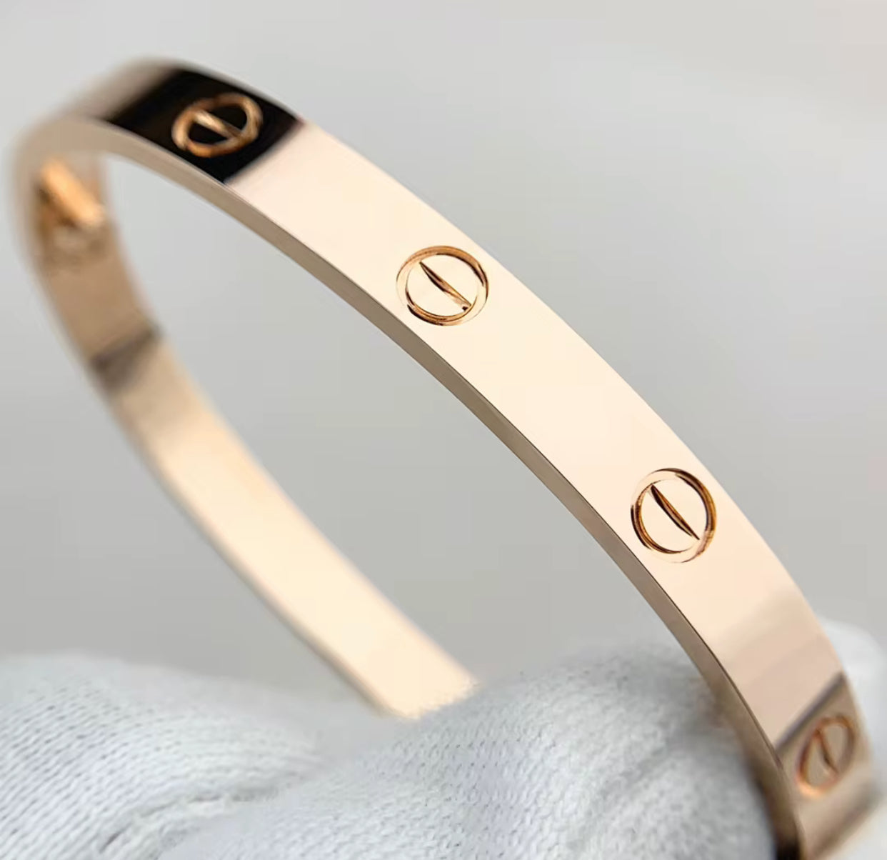 Kika 316L Stainless Steel Bracelets with 18K Gold Plated, Screw Design and Zircons