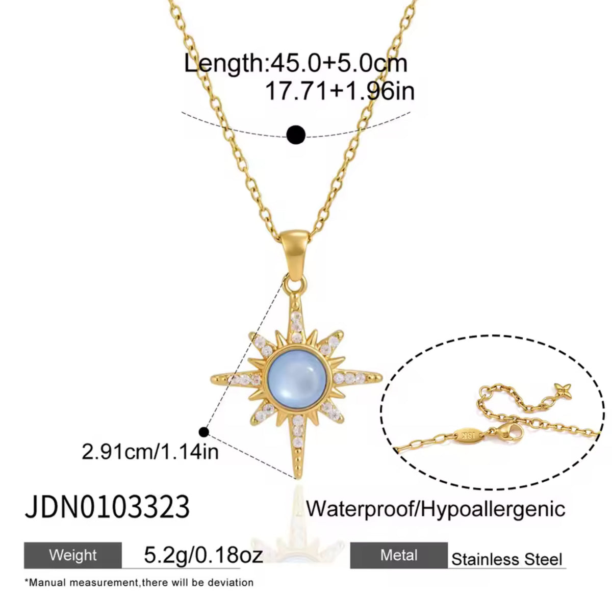 Kika Elegant Blue Resin Necklace Earrings Bracelet