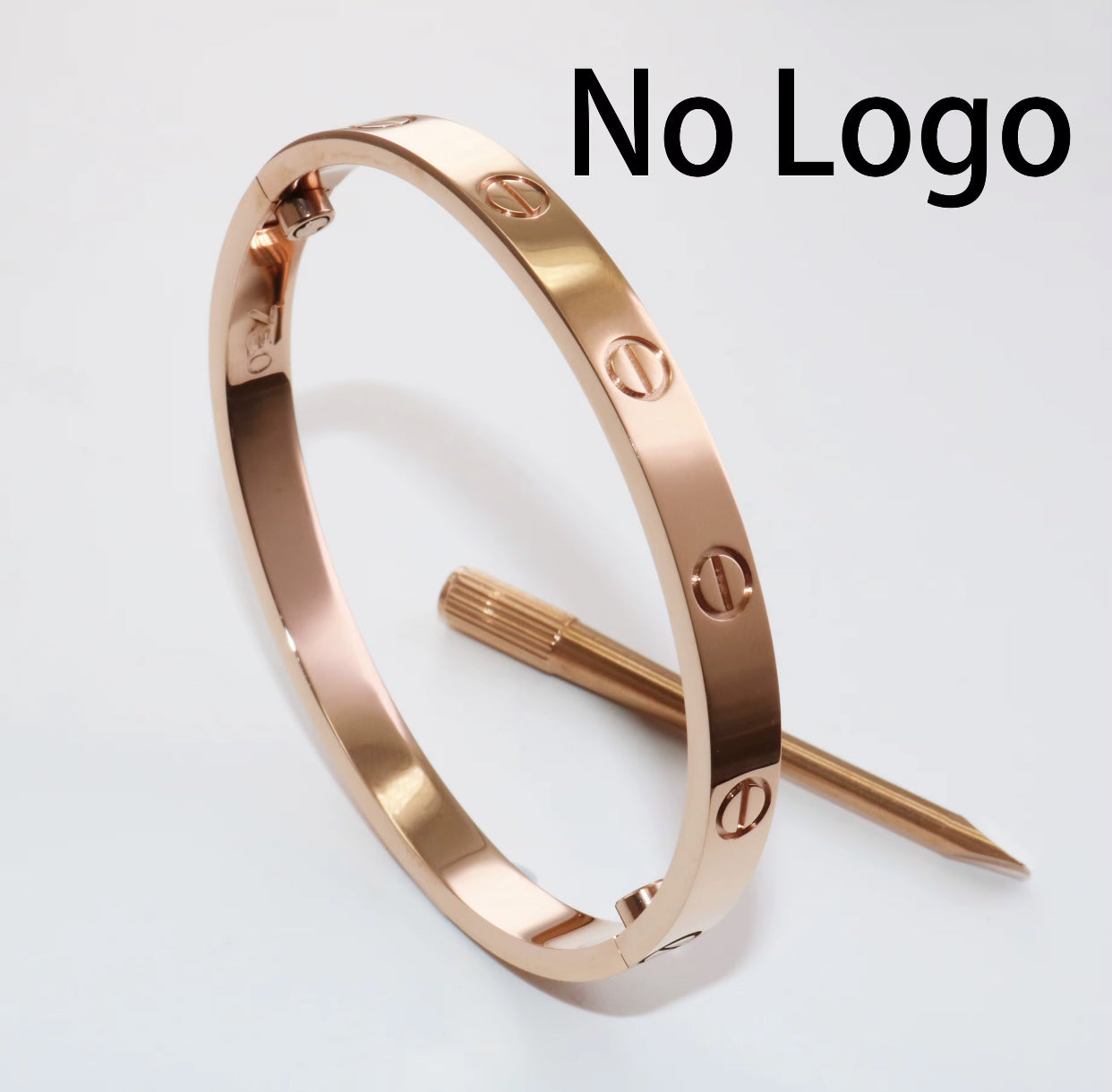 Kika 316L Stainless Steel Bracelets with 18K Gold Plated, Screw Design and Zircons
