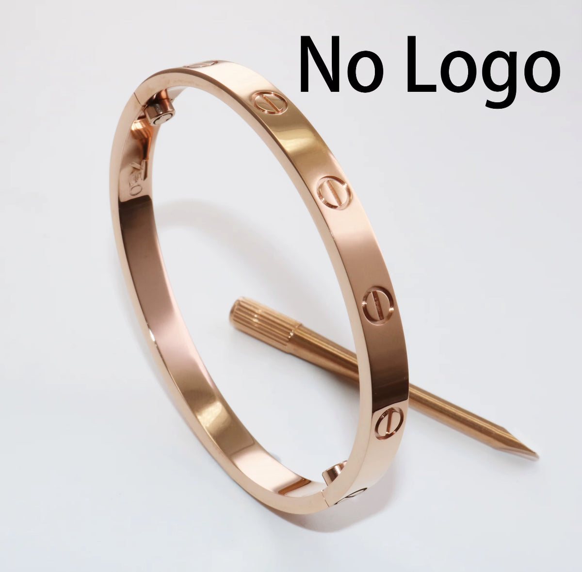 Kika 316L Stainless Steel Bracelets with 18K Gold Plated, Screw Design and Zircons