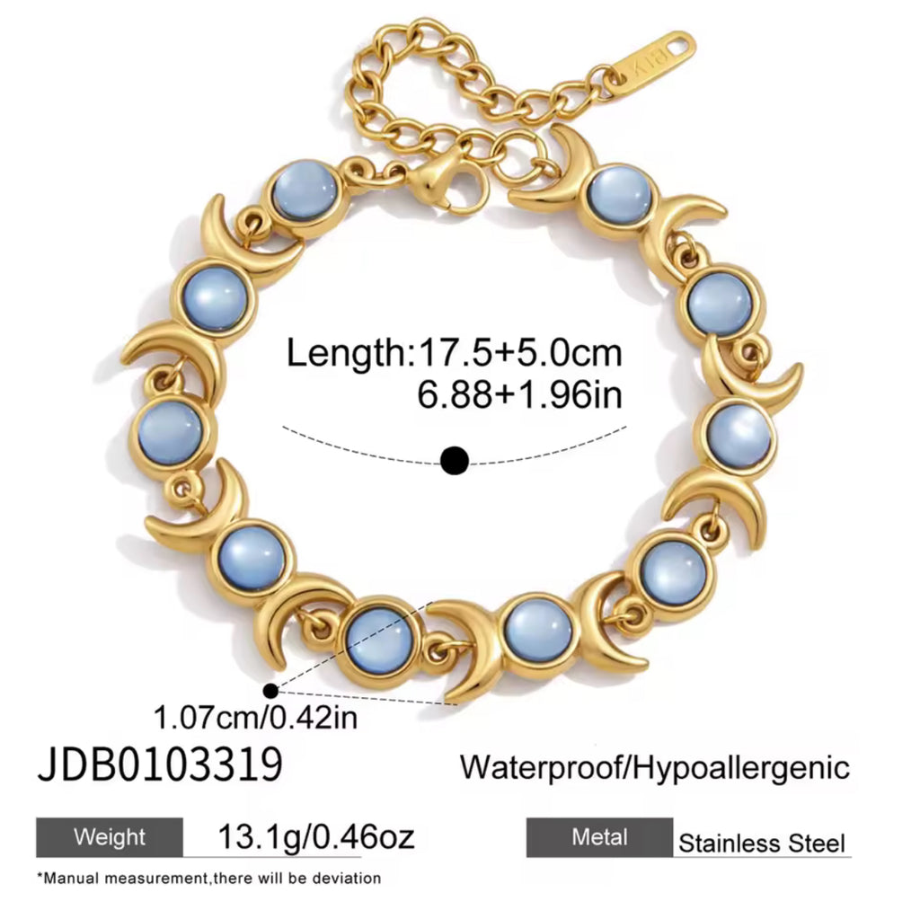 Kika Elegant Blue Resin Necklace Earrings Bracelet