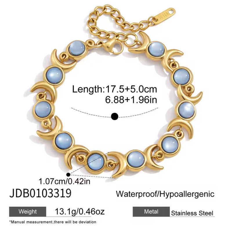 Kika Elegant Blue Resin Necklace Earrings Bracelet