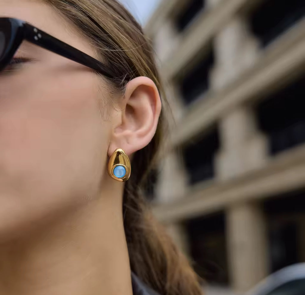Kika Classic Blue Resin Necklace Earrings Bracelet Ring