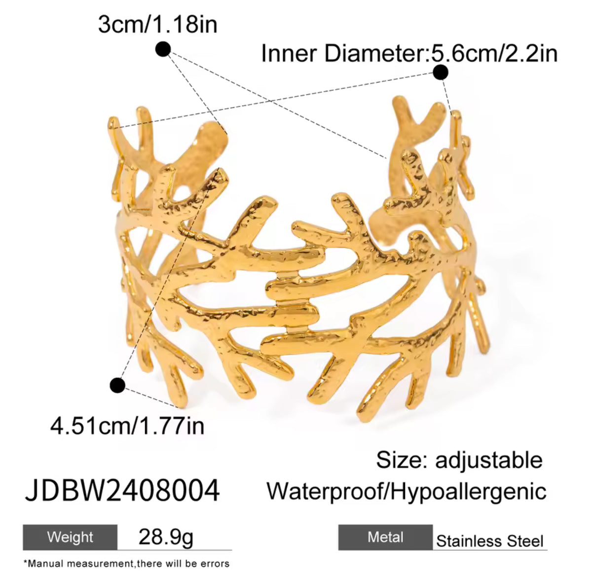 Kika Fashion Wide Face Bracelet
