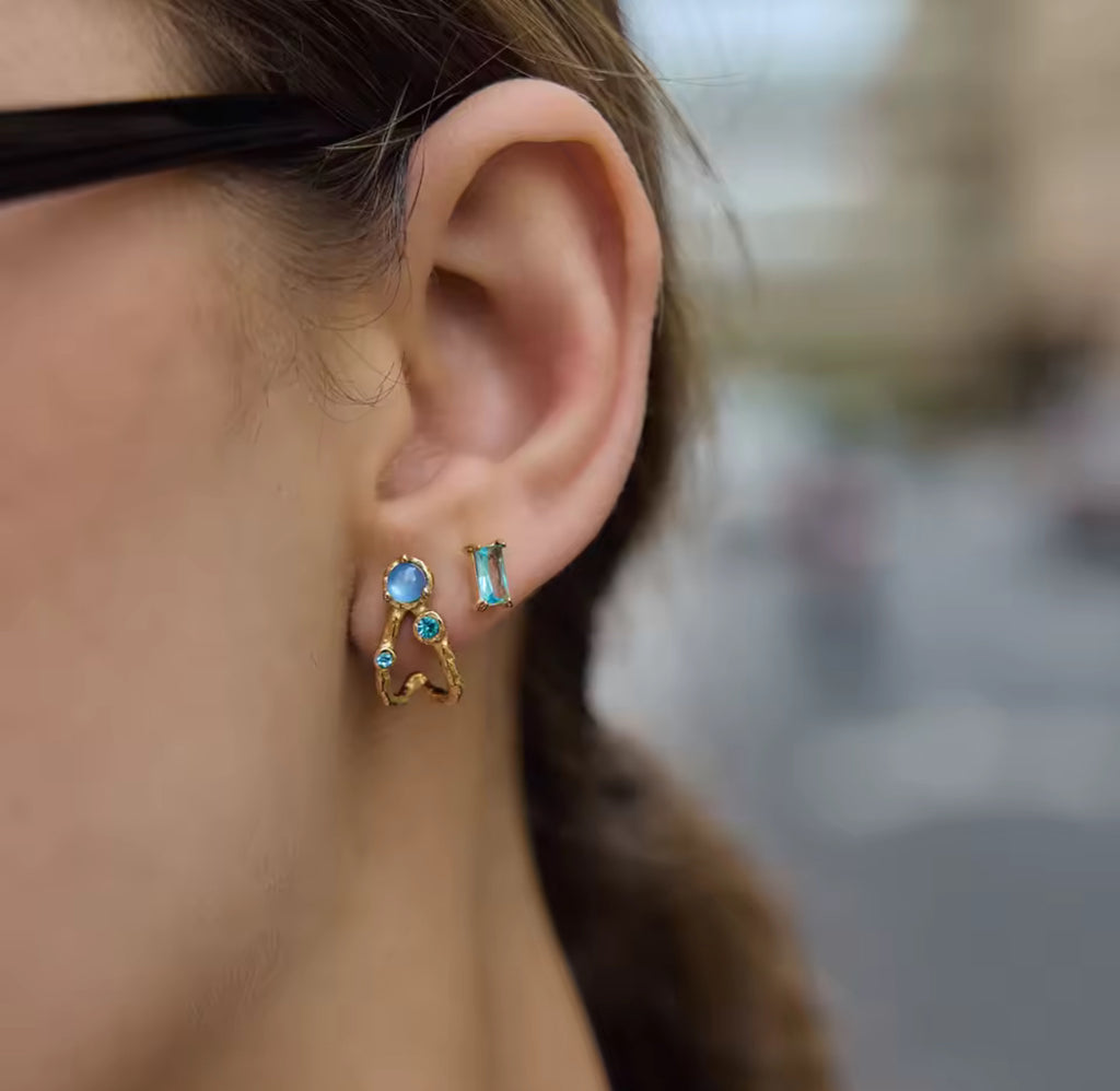 Kika Delicate Blue Resin Necklace Earrings Bracelet