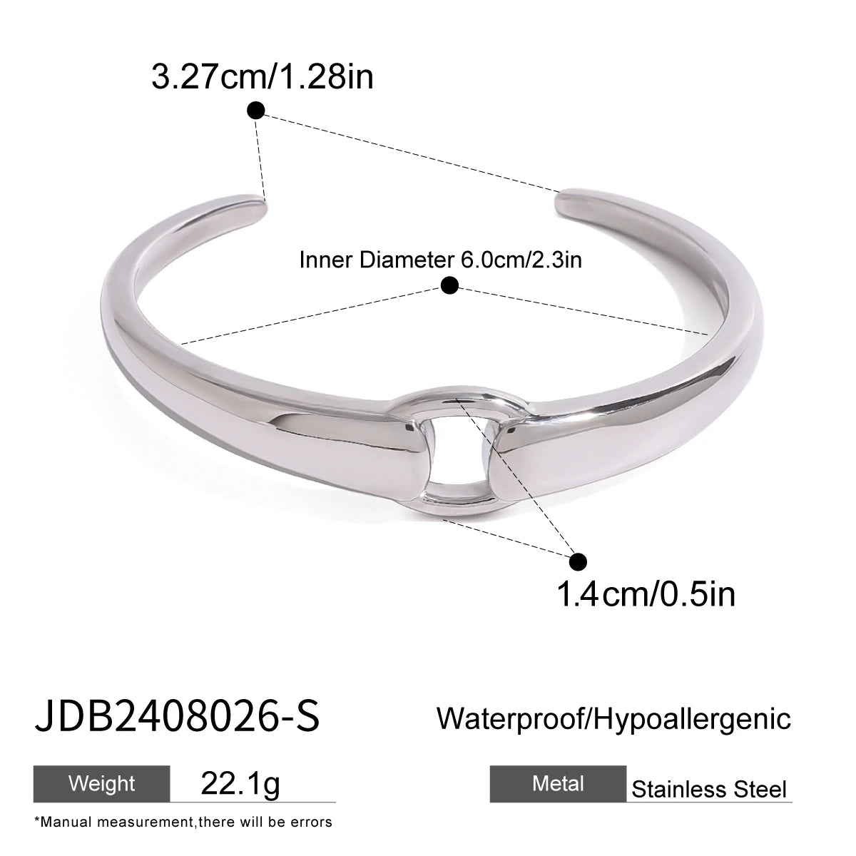 KIKA Waterproof 316L Stainless Steel Two-Toned Buckle Bracelet Bangle Women 18k Gold Color Charm Jewelry