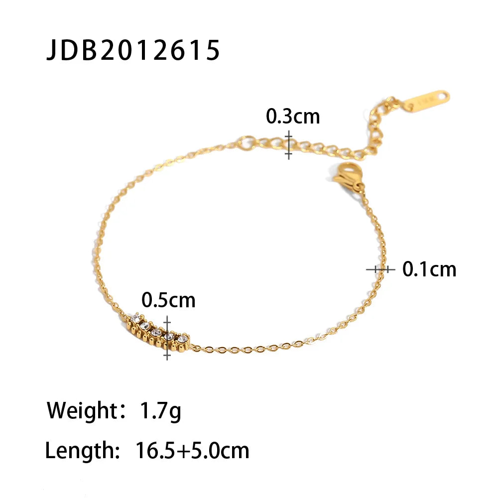 Maximalist Dipped With Cubic Zirconia Gemstones Stainless Steel Bracelet