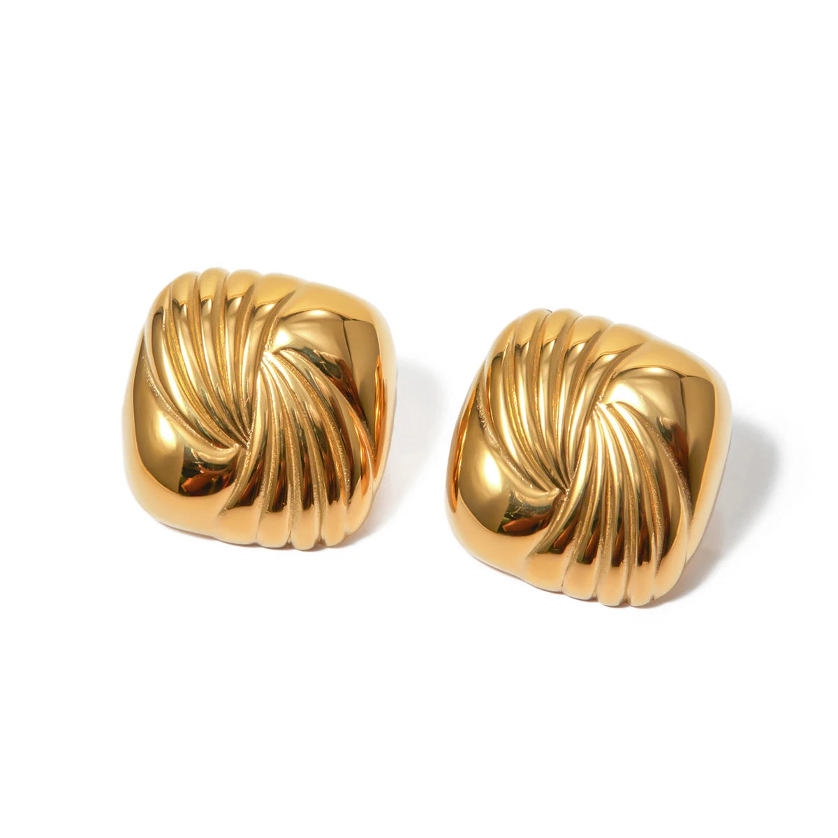 Kika Tarnish Free Vintage Gold Color Stainless Steel Stud Earrings