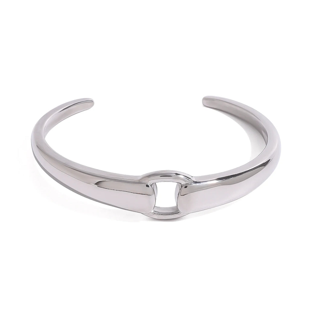 KIKA Waterproof 316L Stainless Steel Two-Toned Buckle Bracelet Bangle Women 18k Gold Color Charm Jewelry