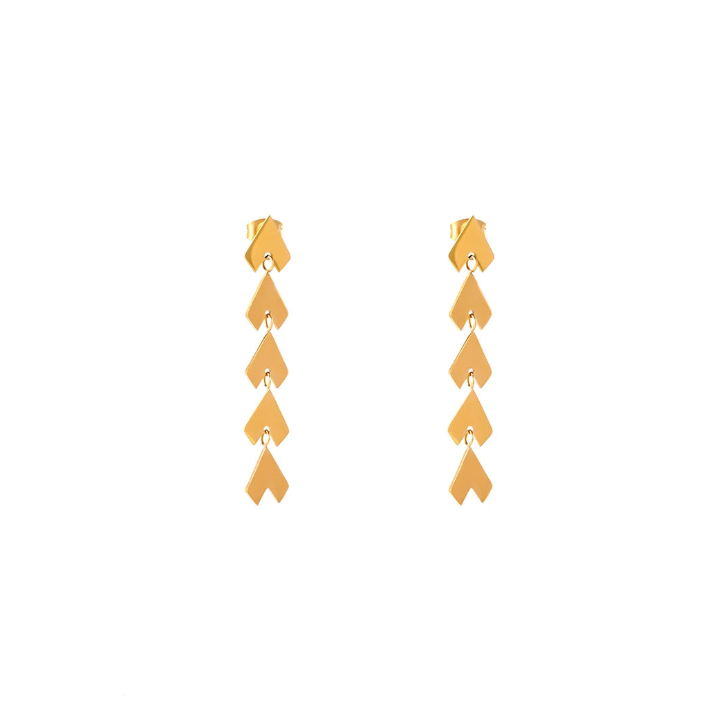 Kika Timeless Easygoing Arrowhead Motifs Tassel Hanging Earrings