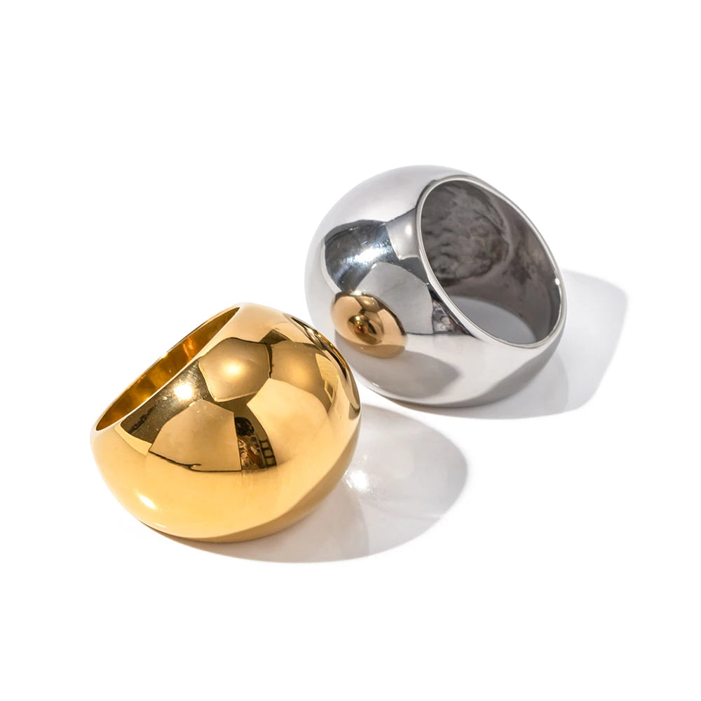 Kika Smooth Domed Design Bold And Lightweight Chunky Rings