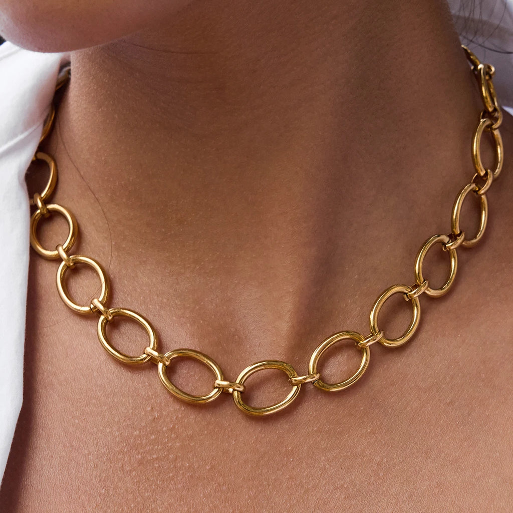 Minimalist Thick O-Link OT Clasp Necklace