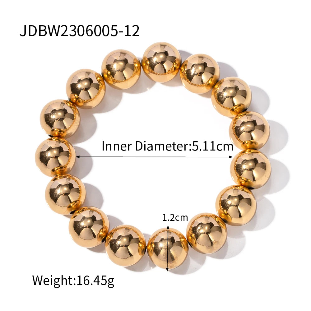 Kika Stainless Steel Bead Chain Bangle Bracelet Waterproof