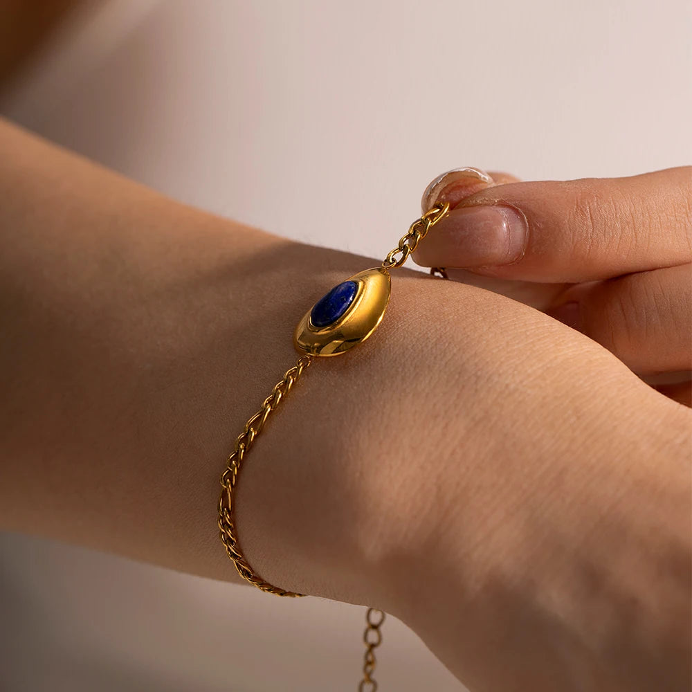 Kika Stainless Steel Bead Chain Bangle Bracelet Waterproof
