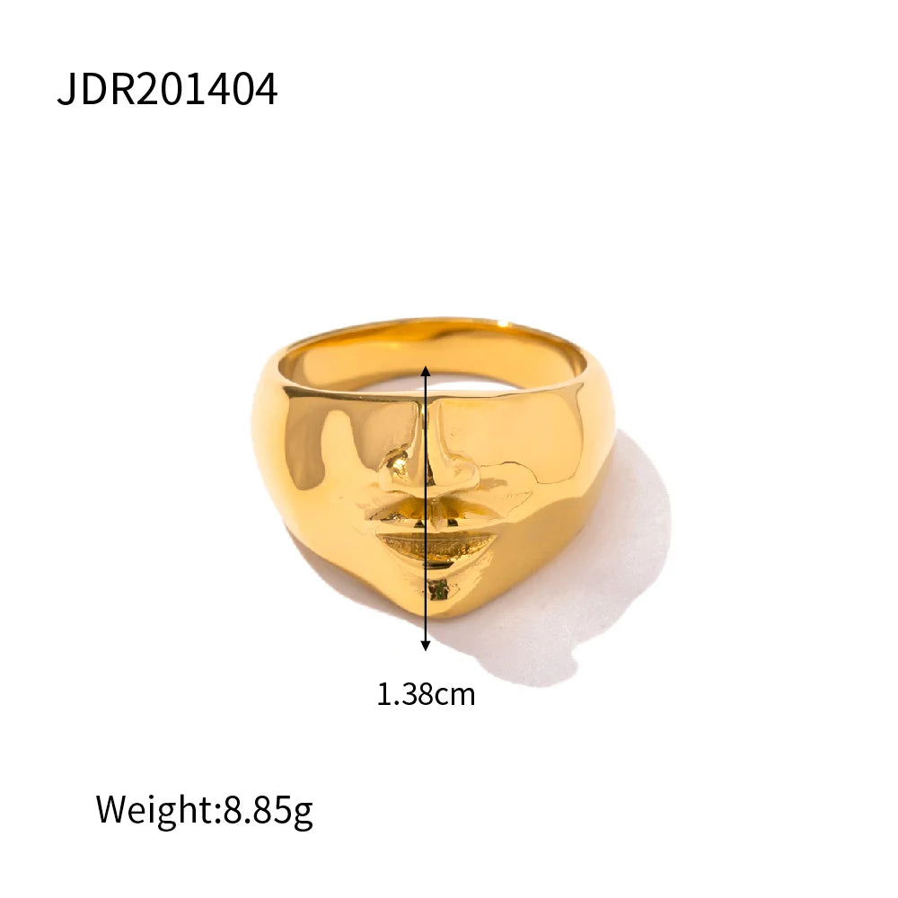 Kika Cubic Zirconia Cross Ring Stainless Steel  18 K PVD Plated Finger Ring