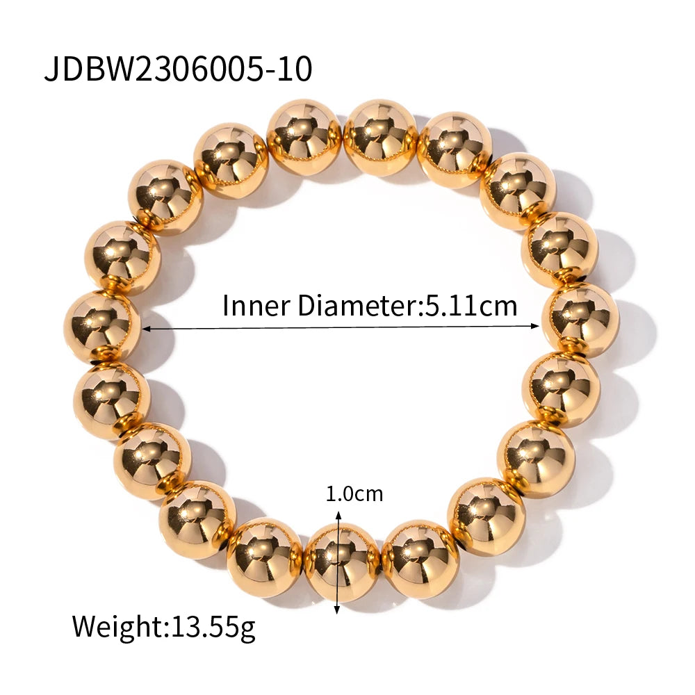 Kika Stainless Steel Bead Chain Bangle Bracelet Waterproof