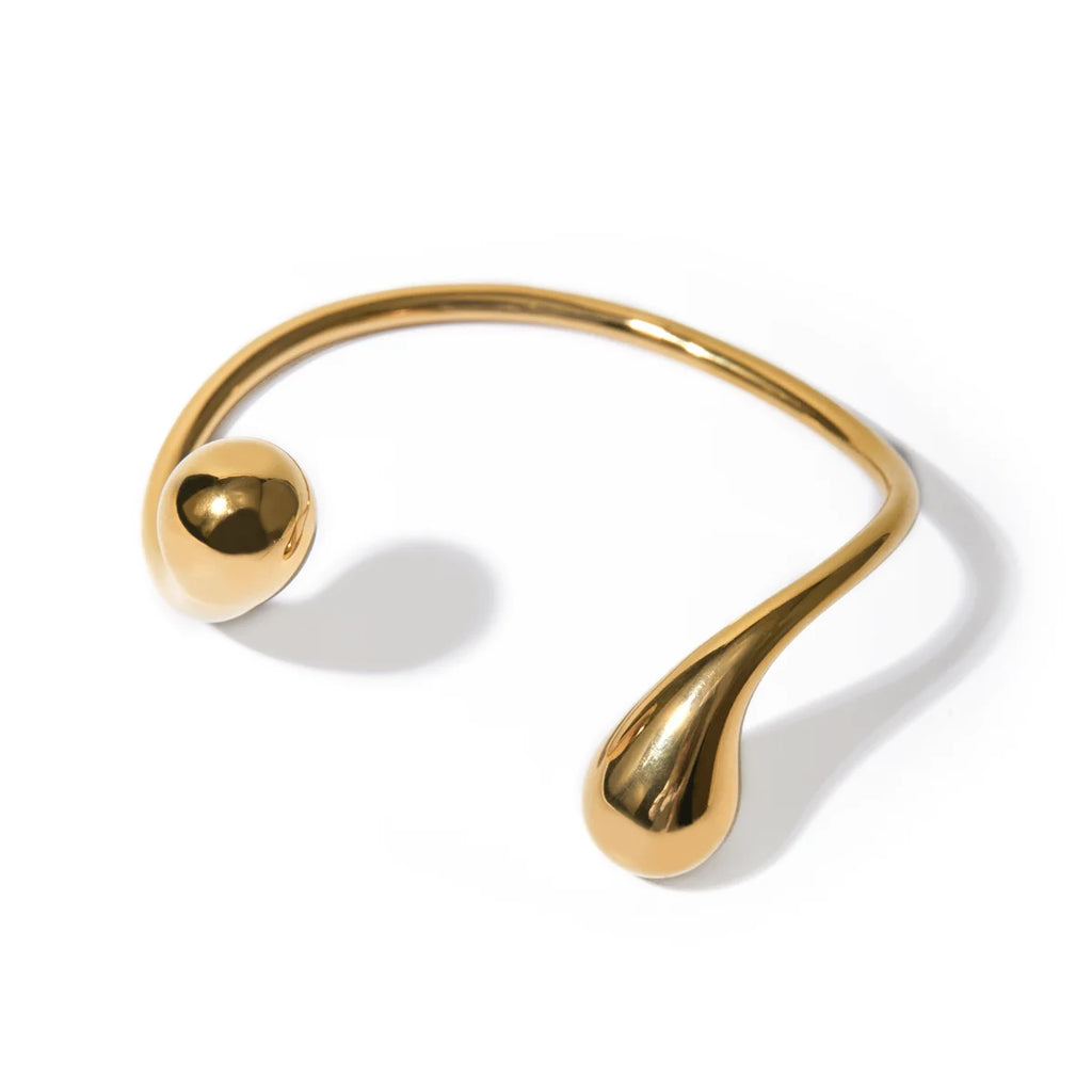 KIKA Waterproof 18K Gold Plated Stainless Steel Drop Cuff Bracelet Statement Fashion Personality Charm Jewelry Women bracelet
