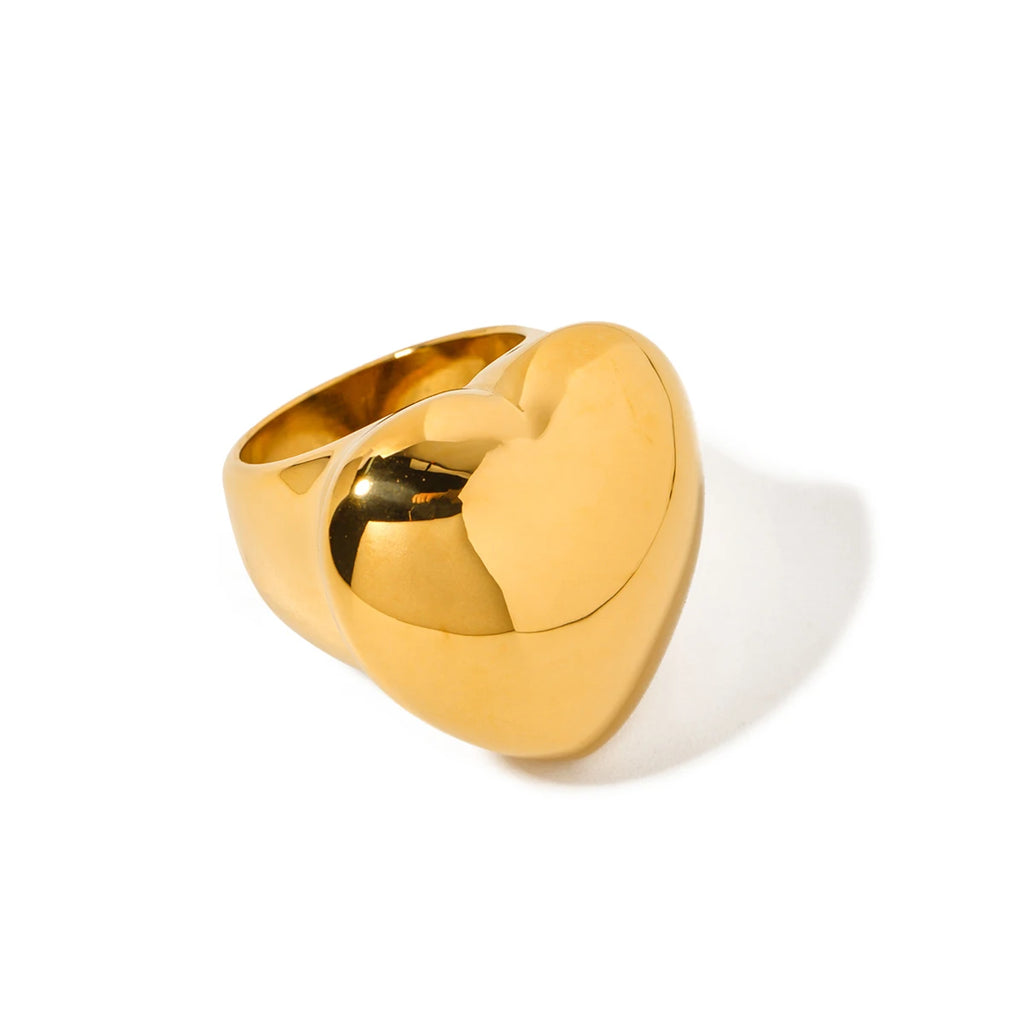 Kika Stylish Unique Stainless Steel Water Drop Geometric Finger Wide Ring for Women Personalized Metal Charm Jewelry Gift New