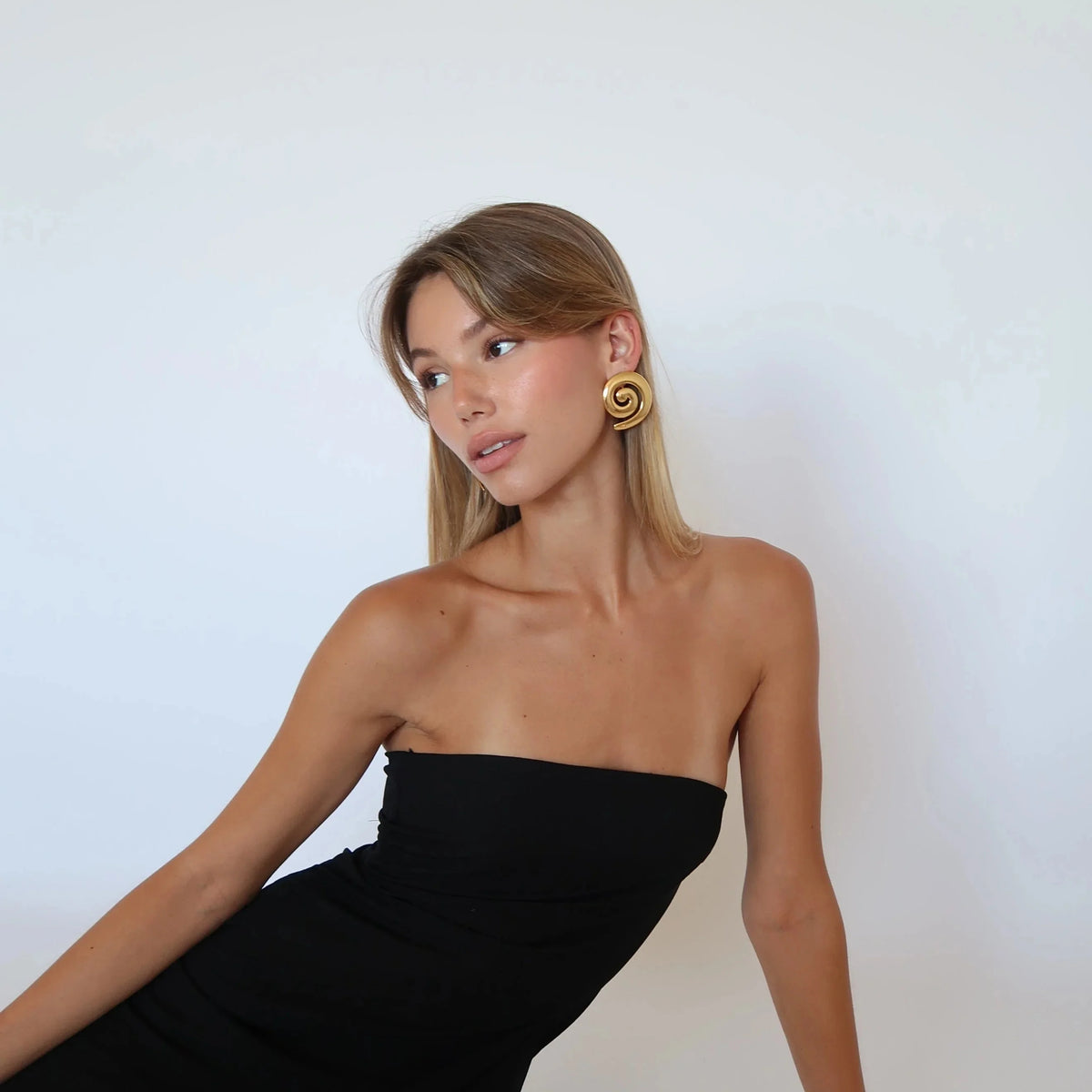 Kika Tarnish Free Vintage Gold Color Stainless Steel Stud Earrings