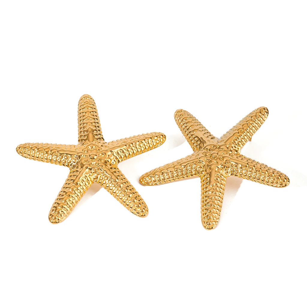kika Fashion Stainless Steel Sea Ocean Element Starfish Earrings
