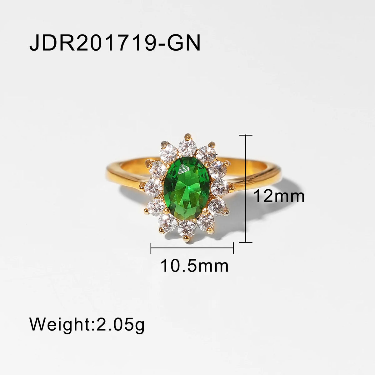 Kika Cubic Zirconia Cross Ring Stainless Steel  18 K PVD Plated Finger Ring
