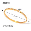 Inlay Square Shape Zircon Wave Open Bracelets