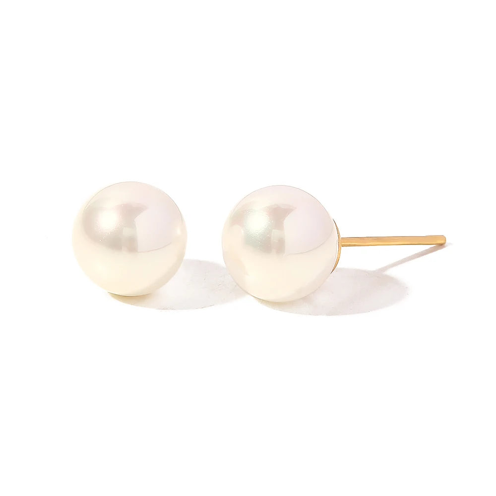 KIKA High Quality Imitation Pearls Drop Stainless Steel 316L Golden