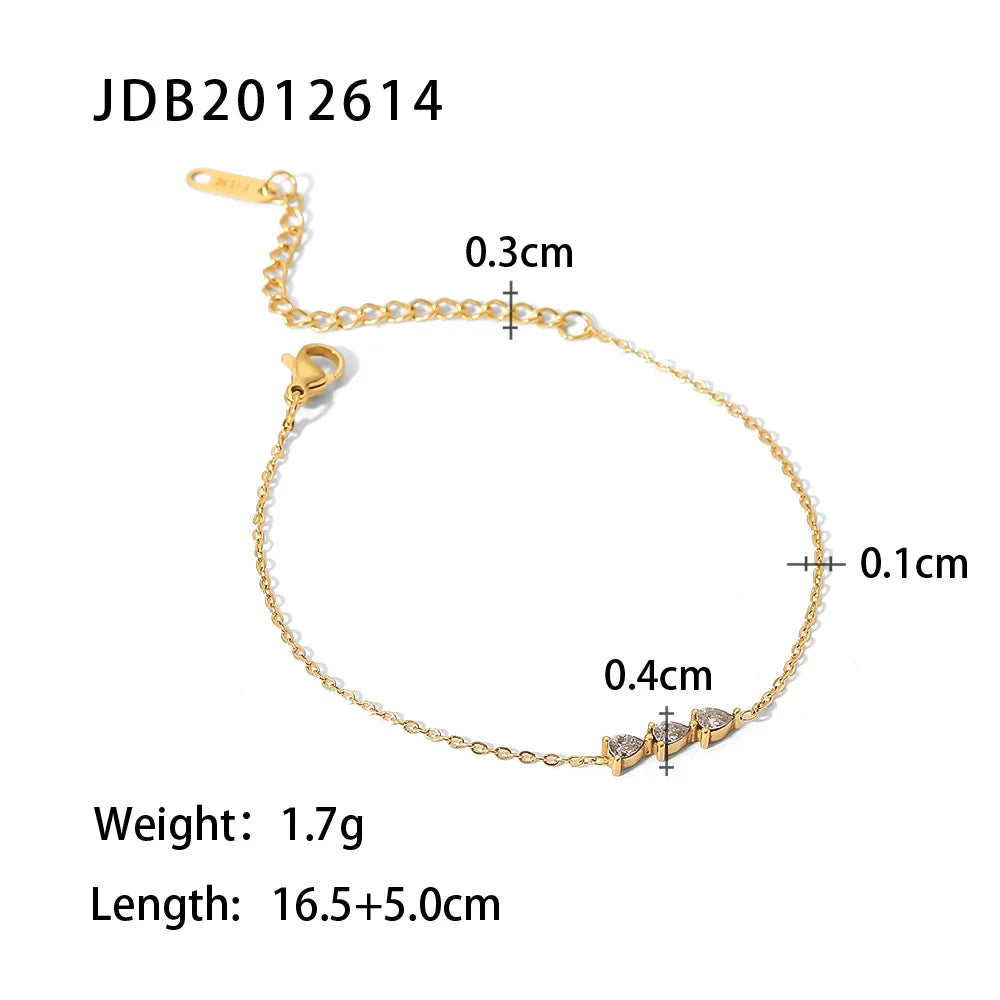 Maximalist Dipped With Cubic Zirconia Gemstones Stainless Steel Bracelet