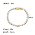 Maximalist Dipped With Cubic Zirconia Gemstones Stainless Steel Bracelet