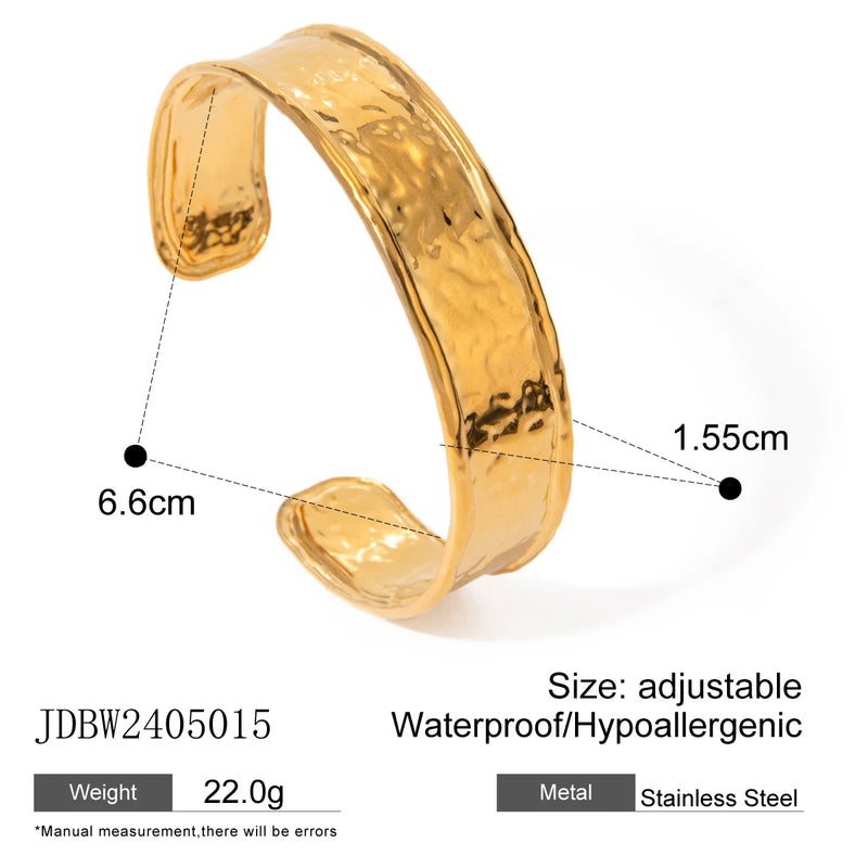 Kika Minimalist Gold Color Tarnish Free Fashion Stainless Steel Bangle Bracelet