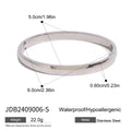 Kika Waterproof 316L Stainless Steel Round Smooth Bracelet Bangle Women Minimalist