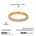 Ring Golden Cubic Zircon 18 K Plated Minimalist