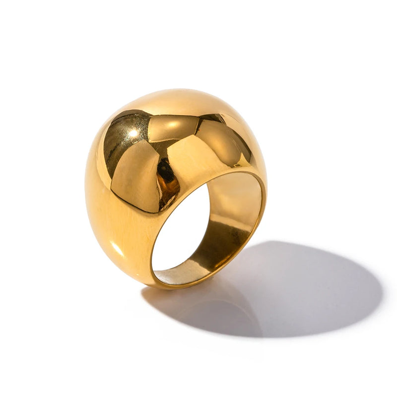 Kika Smooth Domed Design Bold And Lightweight Chunky Rings