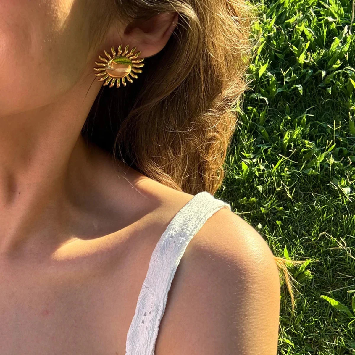 Kika Gold Color Sunshine Ring Full Sunburst Ring Rising Sun Dainty  Celestial Jewelry Stackable Ring Gift Wife