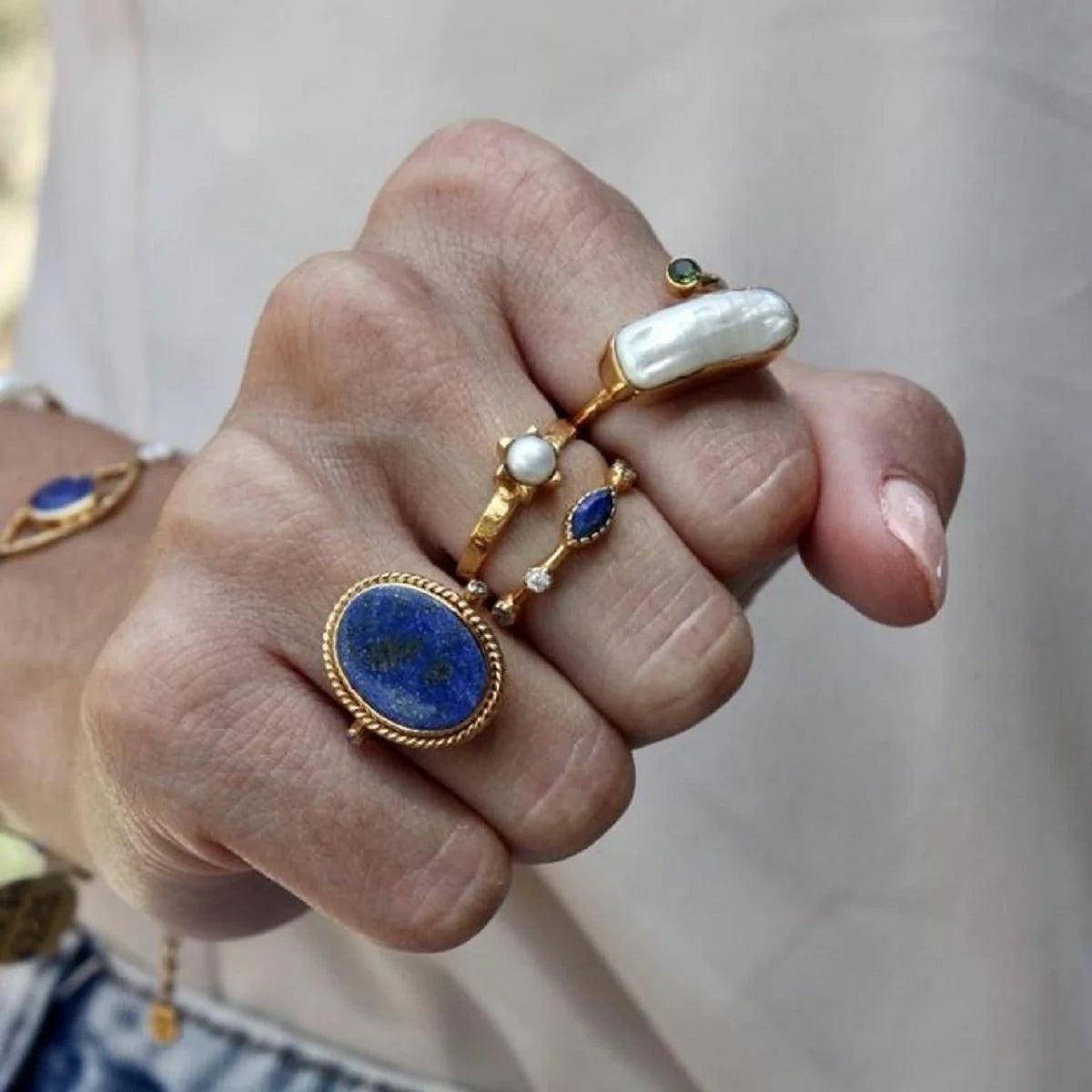 Irregular Pearl Ring Stackable