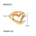 Kika Stainless Steel Creative Rings For Women Gold Texture Metal 18 K Plated Statement Trendy Jewelry Bagues Pour Femme Gift