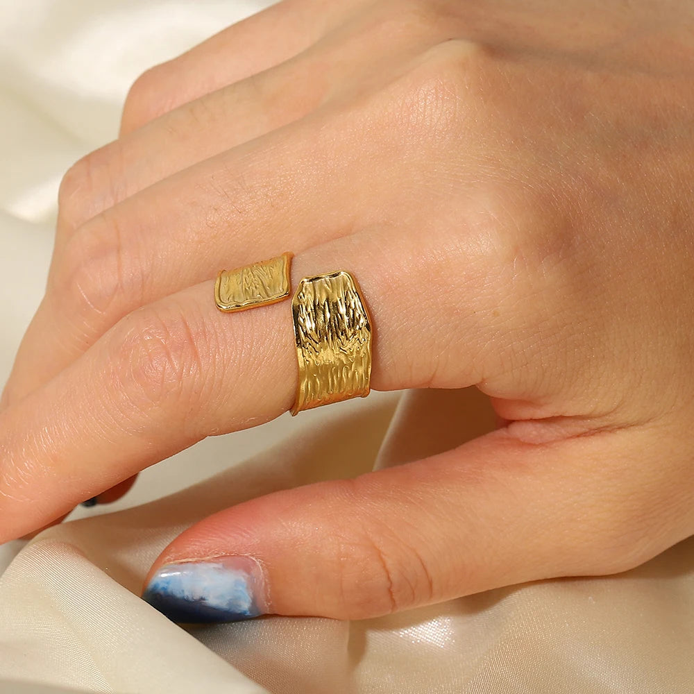 18K Gold Plated Adjustable Stainless Steel Ring