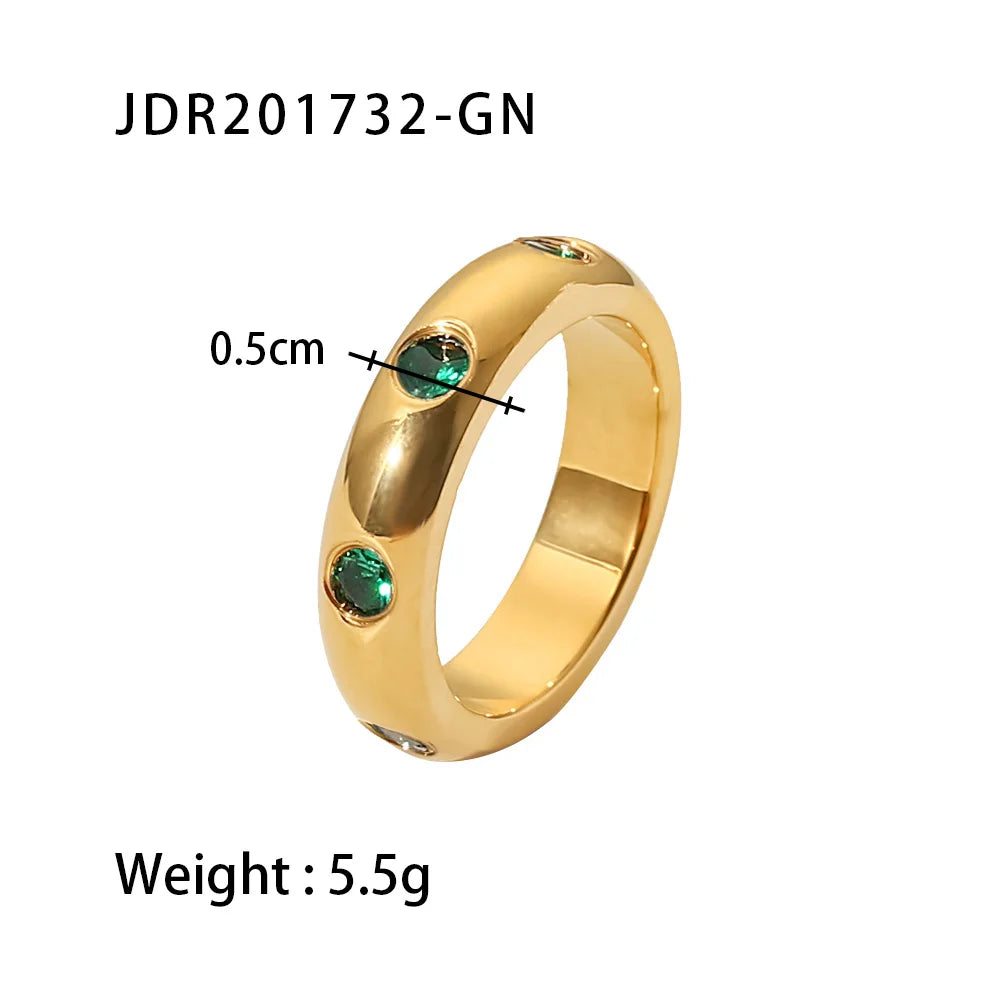 KIKA Chunky Sleek 18K Gold PVD Plated Over Stainless Steel 316L Elysian Ring Waterproof And Tarnish Resistant