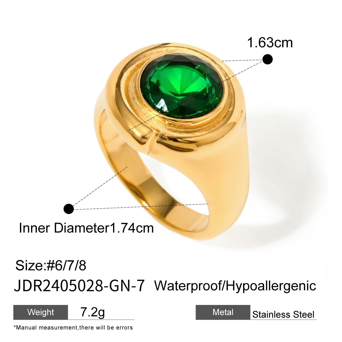KIKA Stainless Steel Jewelry Exquisite Cubic Zirconia Women Ring 18 K Metal Wedding Engagement Waterproof