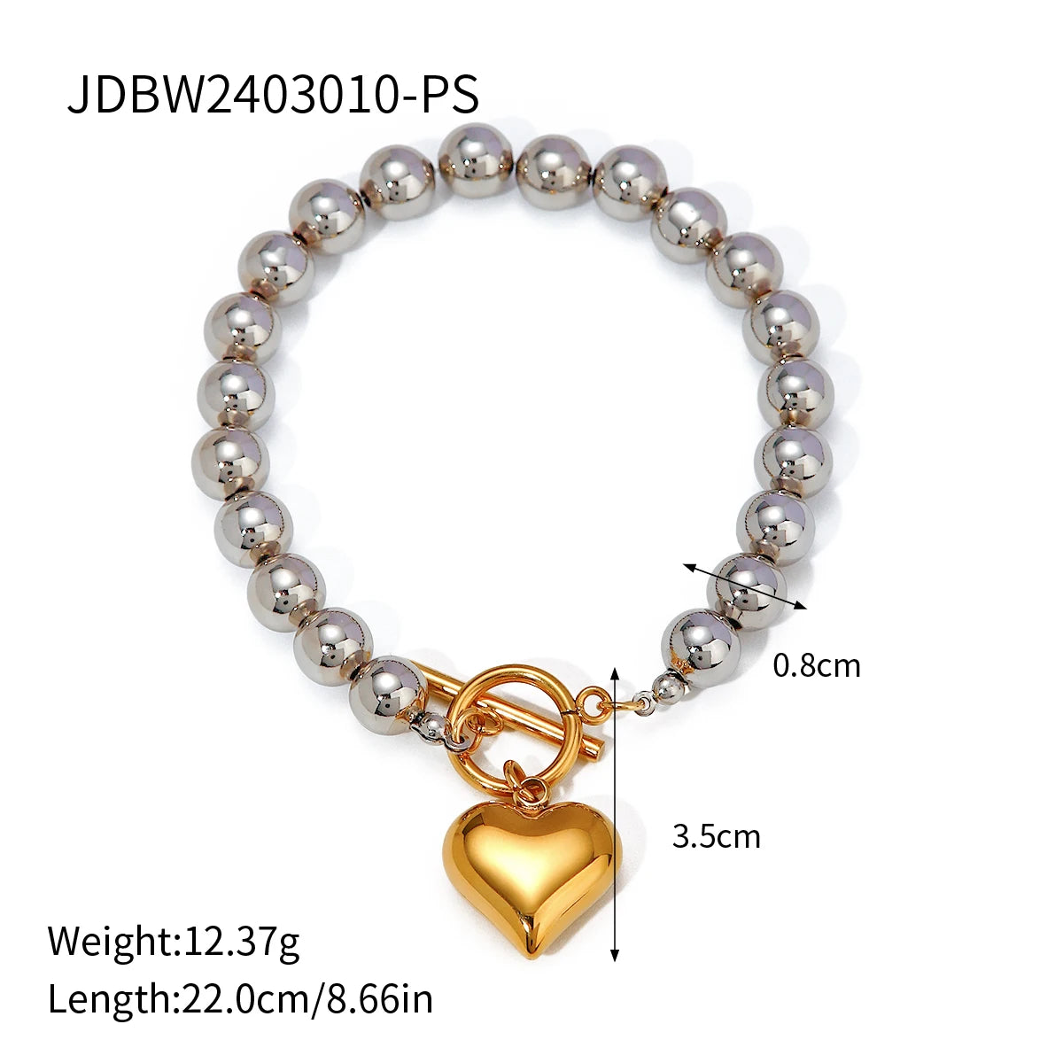 KIKA Stainless Steel 316L PVD Plated Snake Chain Bracelet