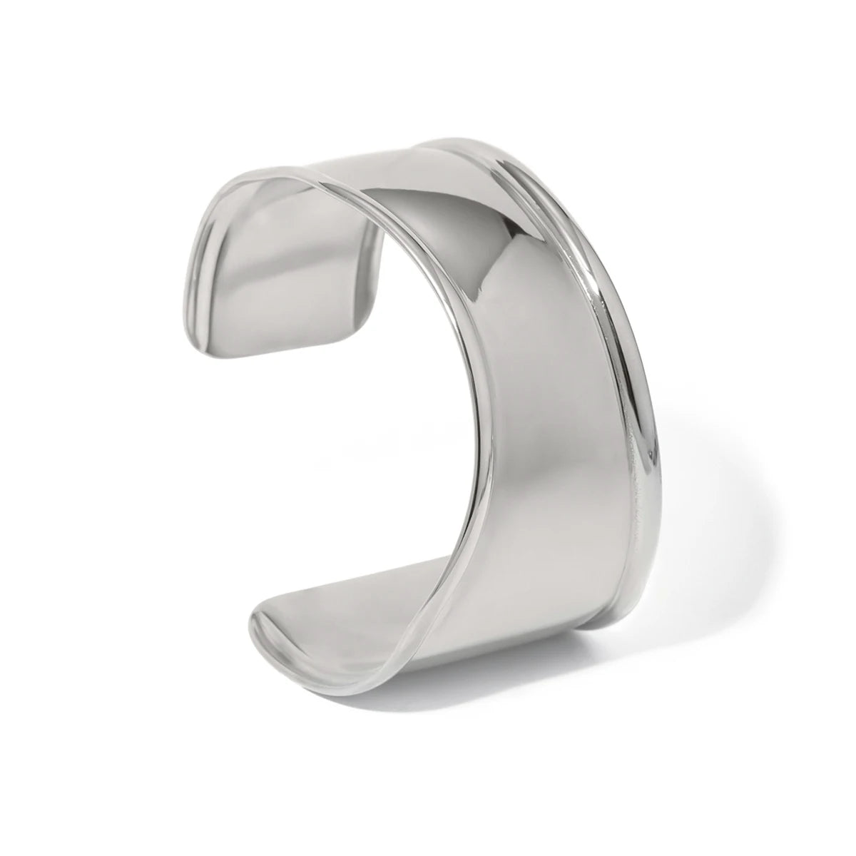 KIKA Stylish Unique Design Stainless Steel Metal Textured Cuff Bracelet Bangle Texture Rust Proof 18K PVD Plated Jewelry