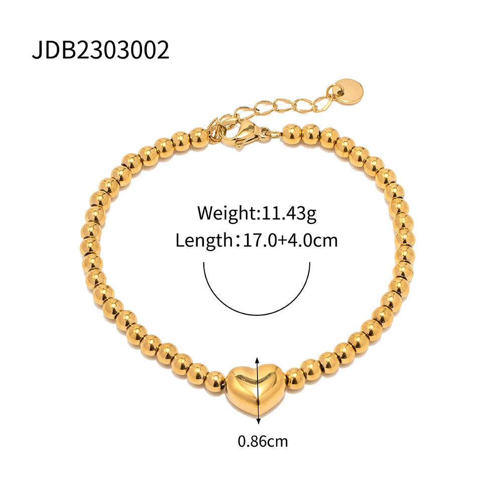 Kika Stainless Steel Bead Chain Bangle Bracelet Waterproof