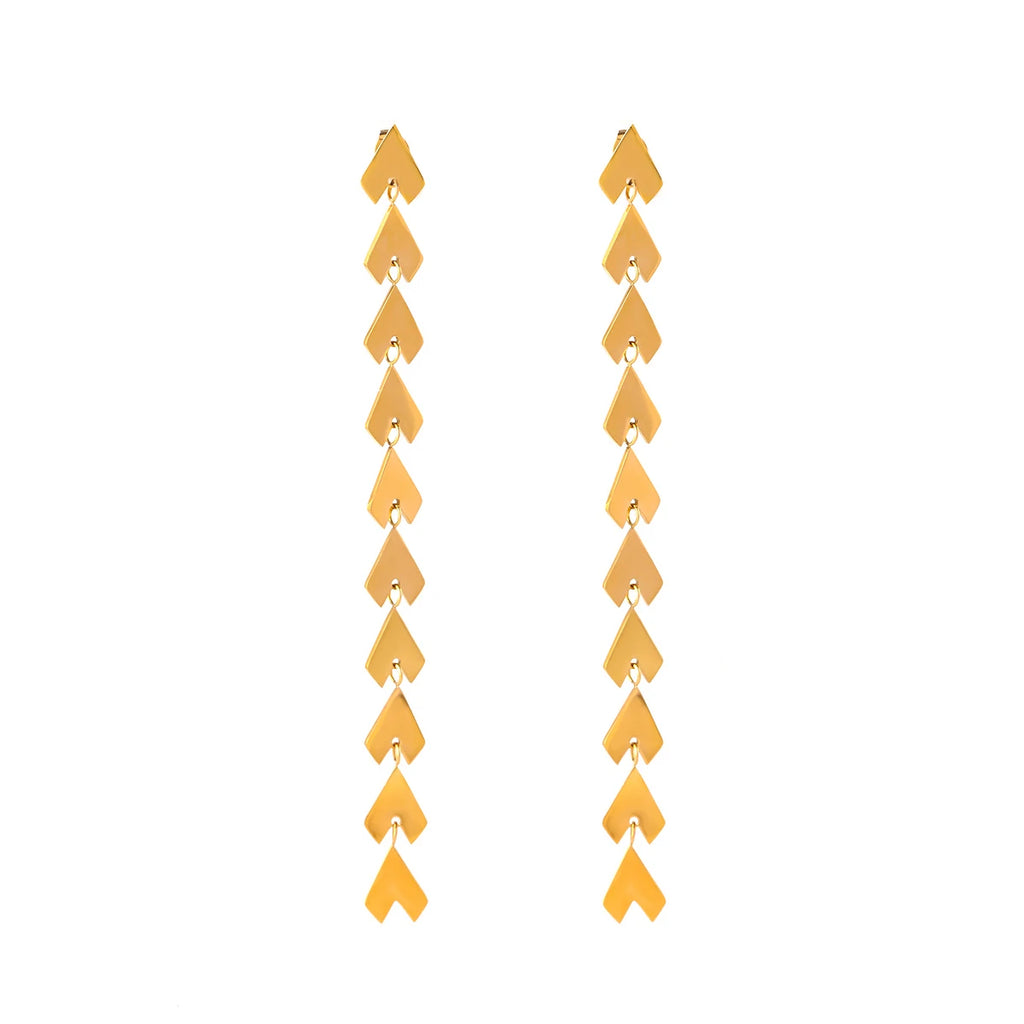 Kika Timeless Easygoing Arrowhead Motifs Tassel Hanging Earrings