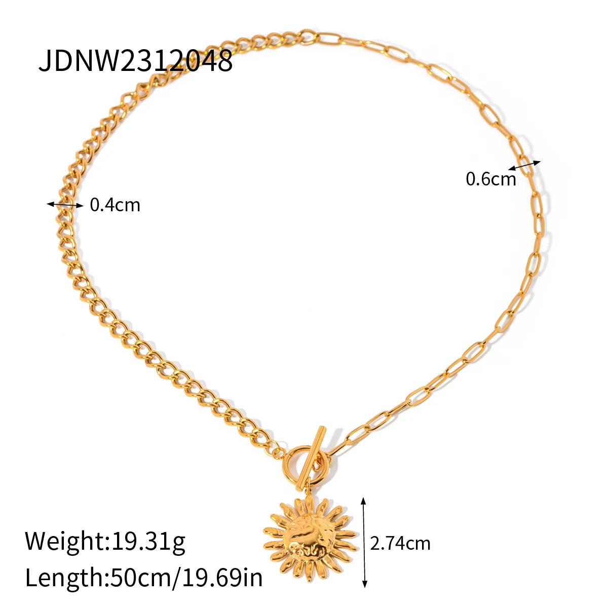 Dainty Sunburst Necklace Sunshine