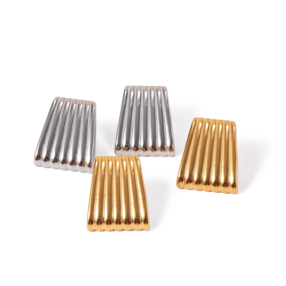 KIKA Best-Selling Waterproof 316L Stainless Steel Metal Geometric Personalized Daily Stud Earrings Gold Color Tarnish Jewelry
