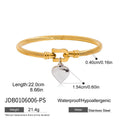 Kika  Stainless Steel Heart Pendant Horseshoe Hook Bracelet 18K Gold Color Plated