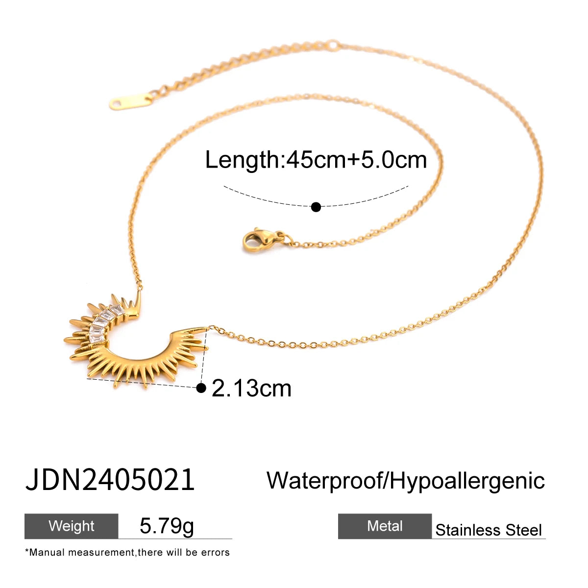 Dainty Sunburst Necklace Sunshine