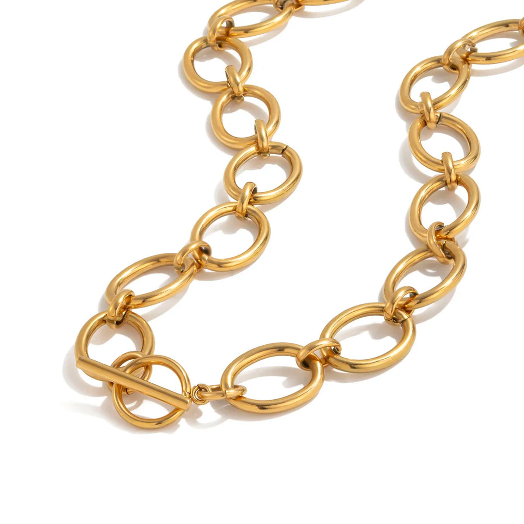 Minimalist Thick O-Link OT Clasp Necklace