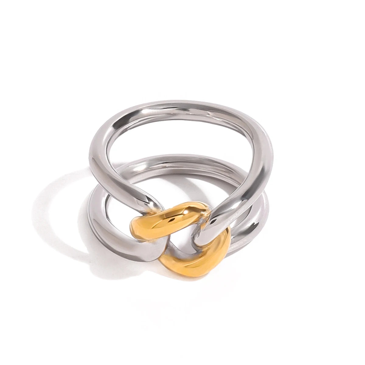 kika 316l Stainless Steel Non-Tarnish Two Toned Ring
